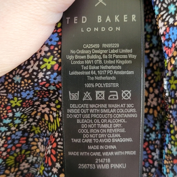 Ted Baker- Pinku Retro Flood Printed Ruffle Blouse - Picture 9 of 13